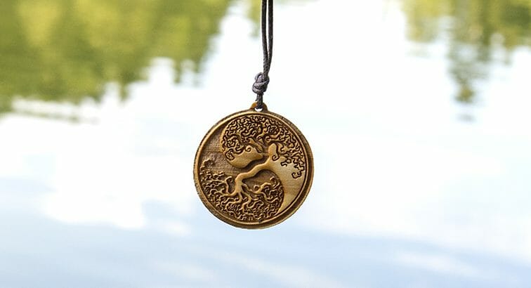 Halskette Yin Yang Lebensbaum